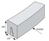 BEST KERBO Obloukové R16 vnější Přírodní výška 300mm